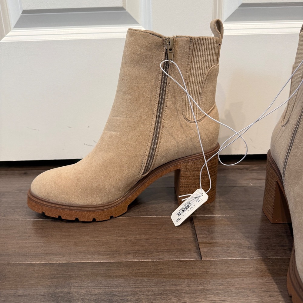 Altar'd State Rachel Booties Rapid Sand Block Heel Ankle Boots Size 10 - Picture 7 of 12